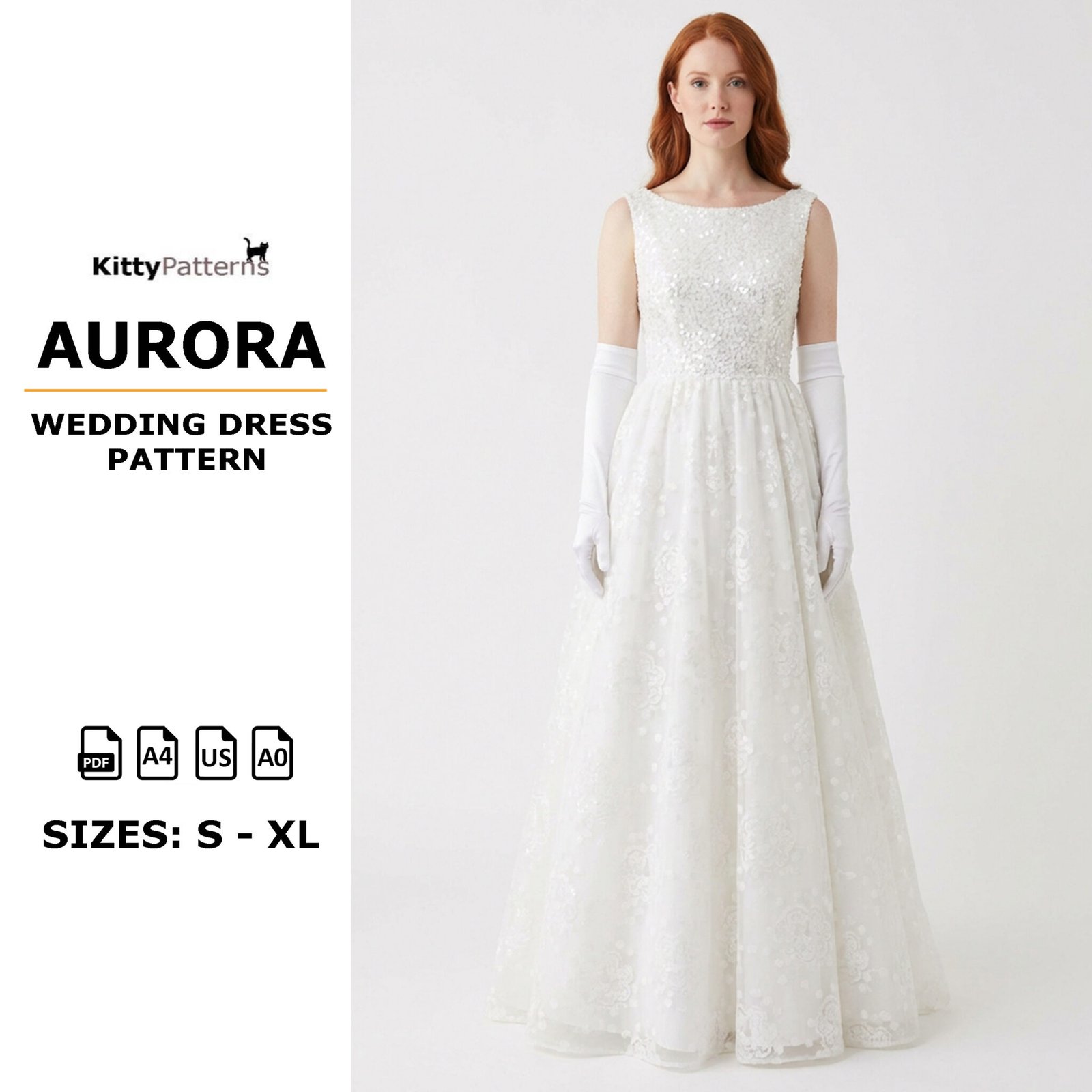 AURORA – Wedding Dress Pattern – KittyPatterns
