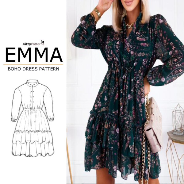 EMMA - Boho Dress Sewing Pattern