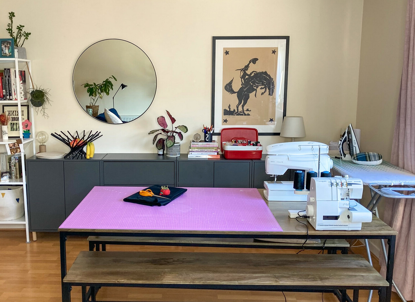 Organized Sewing Workspace